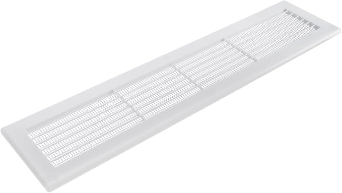 16'' x 3'' Inch Opening Measurement / White Vent External Grille with Protective Mesh - Lightweight Plastic Register / Cover