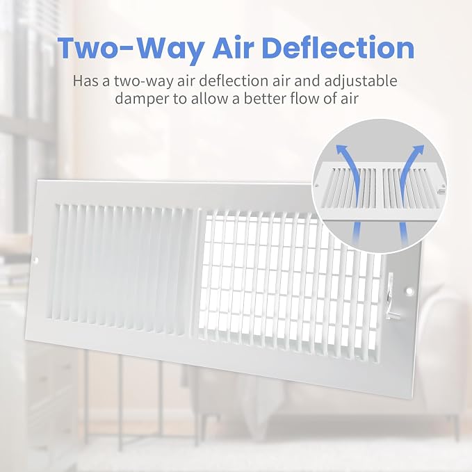 16 x 6 Inch [Duct Opening] Air Vent Covers for Wall or Ceiling - High Airflow 2 Way Steel Ventilation, alternate view 4