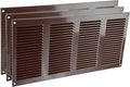 16" x 8" Inch Brown Metal Air Vent Cover - 3 Pack - Louvered Wall Grille with Built-in Mesh Screen - Durable HVAC Duct Cover