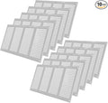 16" x 8" Inch (Overall Dimensions) Pack of 10 - White - Air Vent Cover Metal Air Return Grill with Built-in Pest