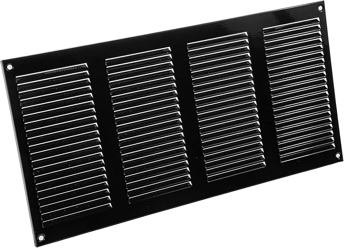 16" x 8" Inch (Overall Dimensions) Pack of 2 - Black - Air Vent Cover Metal Air Return Grill with Built-in Pest, alternate