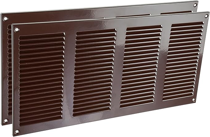 16" x 8" Inch (Overall Dimensions) Pack of 2 - Brown - Air Vent Cover Metal Air Return Grill with Built-in Pest