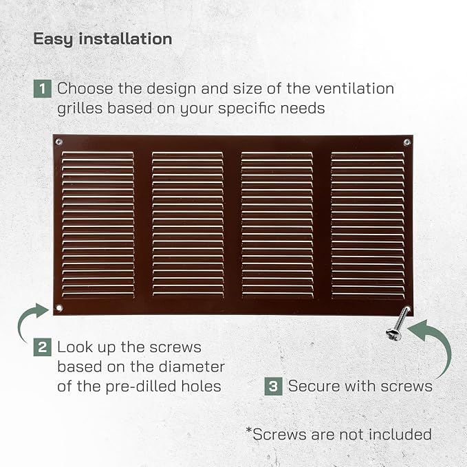 16" x 8" Inch (Overall Dimensions) Pack of 2 - Brown - Air Vent Cover Metal Air Return Grill with Built-in Pest, alternate