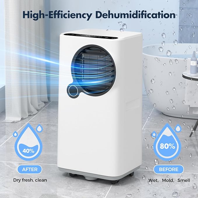 16000 BTU Portable Air Conditioner for Large Rooms up to 750 Sq. Ft., 6-in-1 Smart AC with WiFi App Control, Child Lock