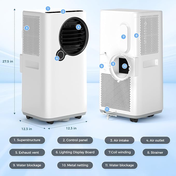 16000 BTU Portable Air Conditioner for Large Rooms up to 750 Sq. Ft., 6-in-1 Smart AC with WiFi App Control, Child Lock