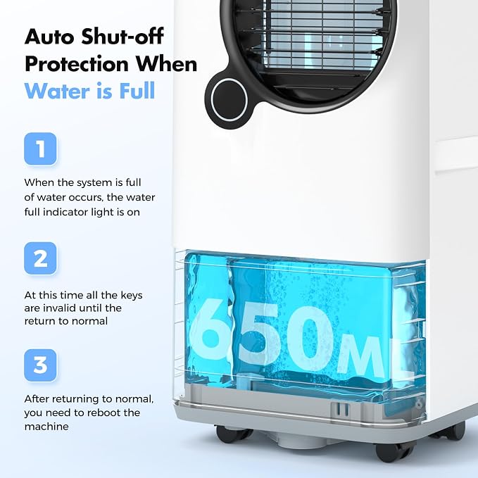 16000 BTU Portable Air Conditioner for Large Rooms up to 750 Sq. Ft., 6-in-1 Smart AC with WiFi App Control, Child Lock