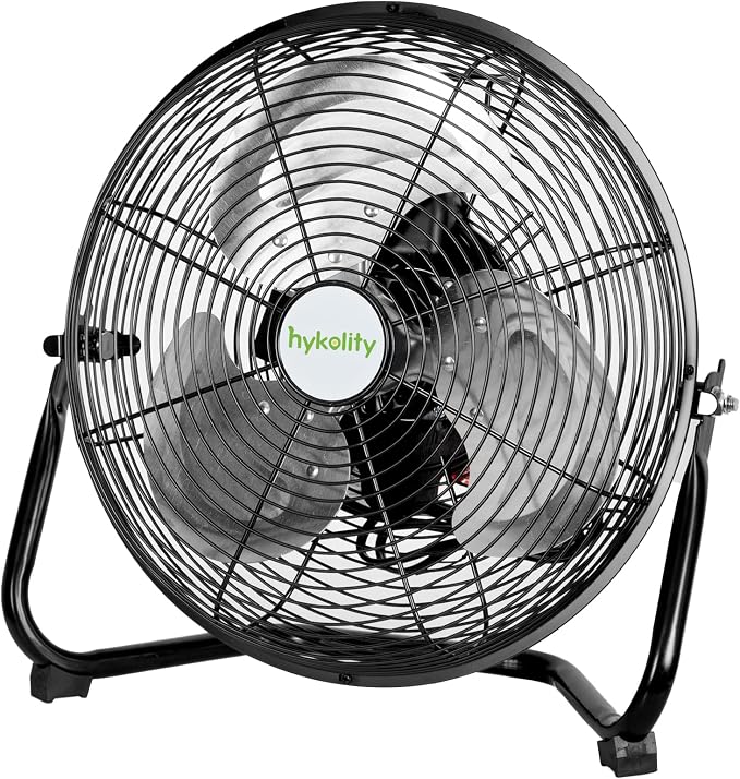 1680 CFM 12" High Velocity Floor Fan, 3-Speed Powerful Airflow Fan with 180-Degree Tilt, Heavy Duty Metal Fan for Home