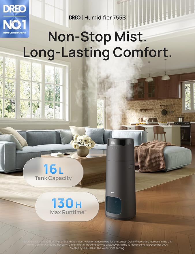 16L Smart Humidifier Large Room 1000 ft2, 130H Cool Mist Air Humidifiers for Bedroom Plants Baby, Top Fill, alternate product