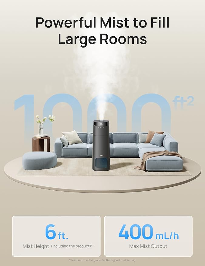 16L Smart Humidifier Large Room 1000 ft2, 130H Cool Mist Air Humidifiers for Bedroom Plants Baby, Top Fill, alternate product