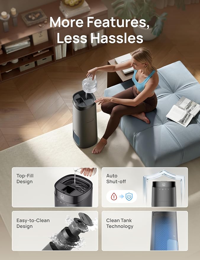 16L Smart Humidifier Large Room 1000 ft2, 130H Cool Mist Air Humidifiers for Bedroom Plants Baby, Top Fill, alternate product