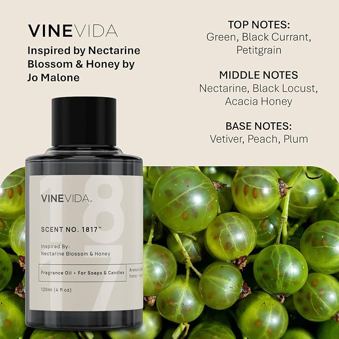 [16oz] Nectarine Blossom & Honey Fragrance Oil for Candle Making - Natural Candle Oil Scents - Soap Making Essential Oil