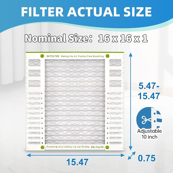 16x16x1 Air Filter AC Furnace MERV 13Comparable with MPR 1900 FPR 10 HVAC Air Condition cabin Vent Fan, alternate view 2