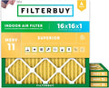 16x16x1 Air Filter MERV 11 Superior Pet & Allergy Defense (4-Pack), Electrostatic Pleated HVAC AC Furnace Filters Replacement