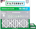 16x16x2 Air Filter MERV 8 Essential Dust & Allergy Defense (2-Pack), Electrostatic Pleated HVAC AC Furnace Filters