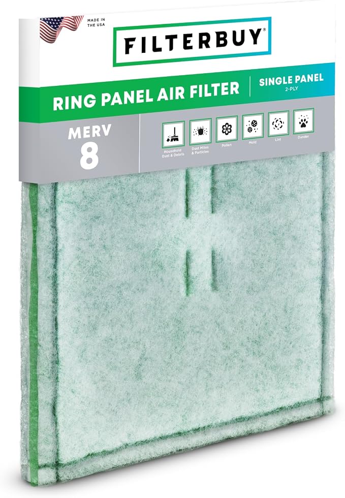 16x20 Ring Panel Air Filter, 2-Ply MERV 8 Commercial HVAC AC Furnace Filters Replacement (1-Pack), product image