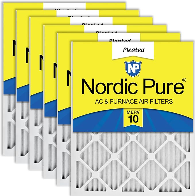 16x20x1 (15 1/2 x 19 1/2 x 3/4) Pleated MERV 10 Air Filters 6 Pack