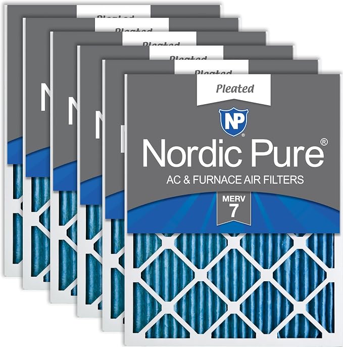 16x20x1 (15 1/2 x 19 1/2 x 3/4) Pleated MERV 7 Air Filters 6 Pack