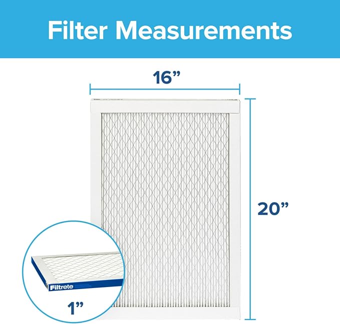 16x20x1 AC Furnace Air Filter, MERV 13, MPR 2200, Elite Allergen, Bacteria & Virus Filter, 3-Month Pleated 1-Inch