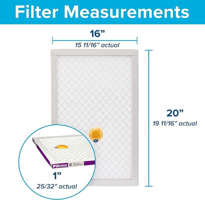 16x20x1 AC Furnace SMART Air Filter, MERV 12, MPR 1500, Track Filter Life With Bluetooth Enabled Sensor, CERTIFIED asthma &