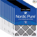 16x20x1 (Actual Size: 15 1/2 x 19 1/2 x 3/4) Furnace Air Filters MERV 12 Pleated Plus Carbon 12 Pack, product image