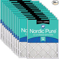 16x20x1 (Actual Size: 15 1/2 x 19 1/2 x 3/4) Pleated Air Filters MERV 14 Plus Carbon 24 Pack