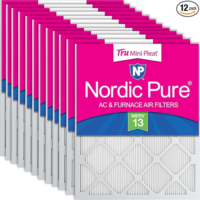 16x20x1 (Actual Size: 15 1/2 x 19 1/2 x 3/4) Tru Mini Pleat MERV 13 AC Furnace Air Filters – 2.5X More Media for