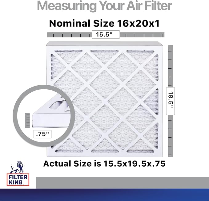 16x20x1 Air Filter | 4-PACK | Carbon MERV 8 HVAC Pleated A/C Furnace Filters | MADE IN USA | Actual Size: 15.5 x 19.5 x.75"