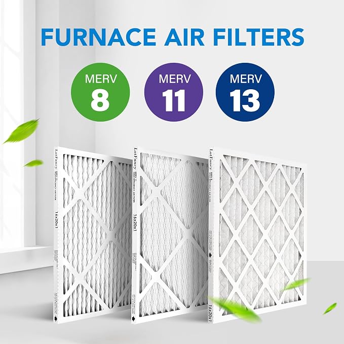 16x20x1 Air Filter MERV 8 4-Pack, Electrostatic Pleated Furnace & AC Filter, Captures Dust, Pet Hair, Pollen, Actual Size