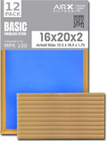16x20x2 Air Filter Comparable to MPR 100 Basic Economy Furnace Filters, 12 Pack of Non Pleated Fiberglass Filter For Dust