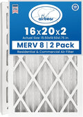 16x20x2 Air Filter MERV 8 (2-Pack) Air Bear Pleated HVAC Air Filter Replacement (Actual Size: 15.50 x 19.50 x 1.75 Inches)