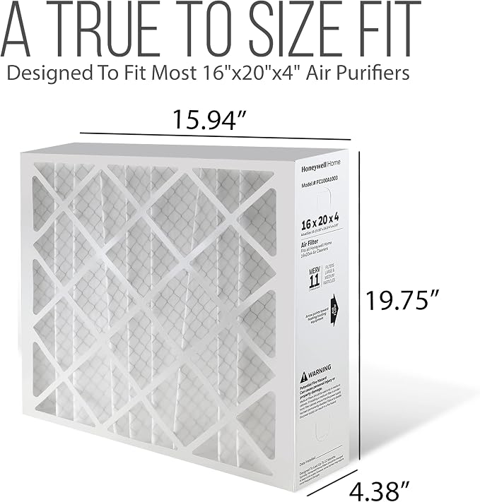 16x20x4 AC Furnace Air Filter Replacement - FC100A1003 HVAC Furnace Filters Merv 11 Filter Media, AC Filter with