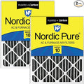 16x20x4 (Actual Size: 15 1/2 x 19 1/2 x 3 5/8) Furnace Air Filters MERV 10 Pleated + Carbon 2 Pack, product image
