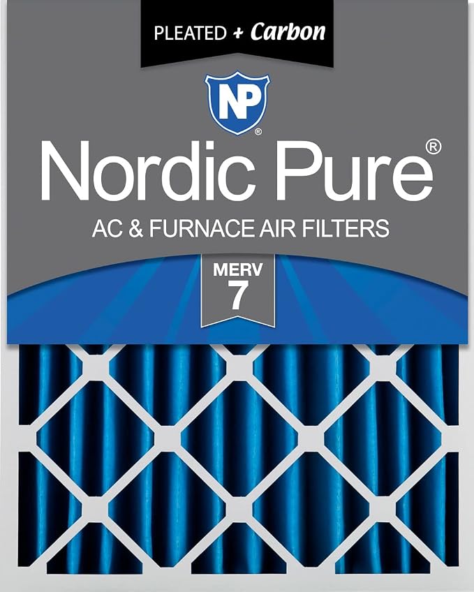 16x20x4 (Actual Size: 15 1/2 x 19 1/2 x 3 5/8) Pleated Air Filters MERV 7 Plus Carbon 1 Pack