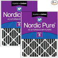 16x20x4 (Actual Size: 15 1/2 x 19 1/2 x 3 5/8) Pleated Plus Carbon Air Filters MERV 8 2 Pack