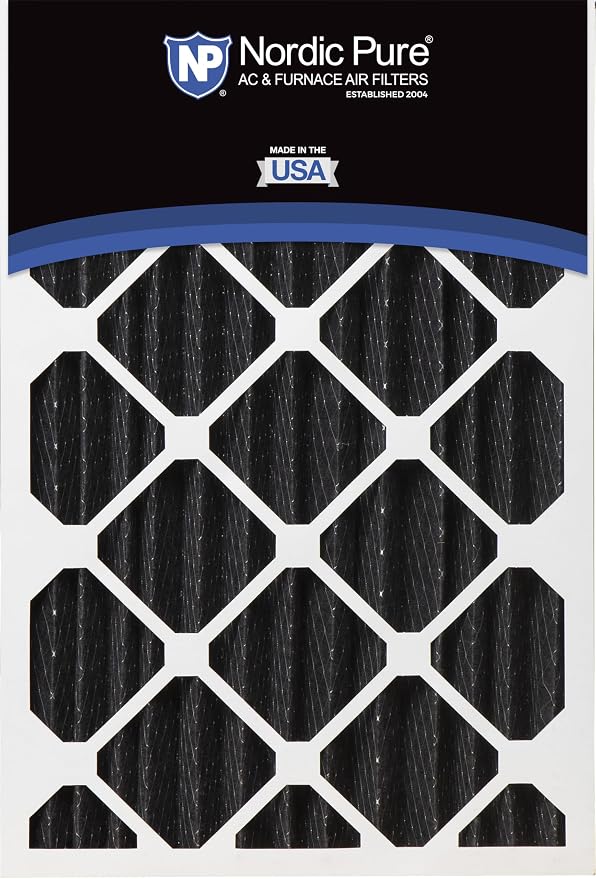 16x20x4 (Actual Size: 15 1/2 x 19 1/2 x 3 5/8) Pure Carbon Pleated Odor Reduction Merv 8 Furnace Filters 2 Pack, alternate