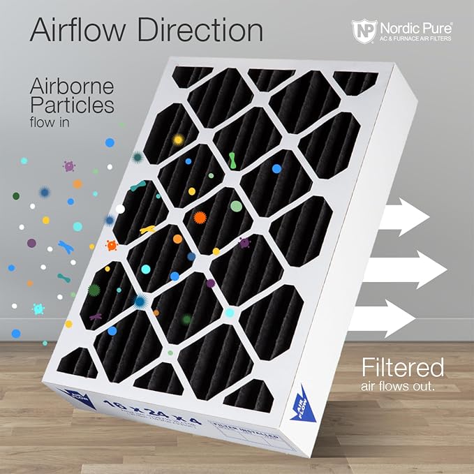 16x20x4 (Actual Size: 15 1/2 x 19 1/2 x 3 5/8) Pure Carbon Pleated Odor Reduction Merv 8 Furnace Filters 2 Pack, alternate