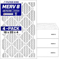 16x20x4 Air Filter (MERV 8) (4-Pack) Dust & Allergy Control AC Furnace Filters, MADE IN USA, HVAC, Pleated, Electrostatic