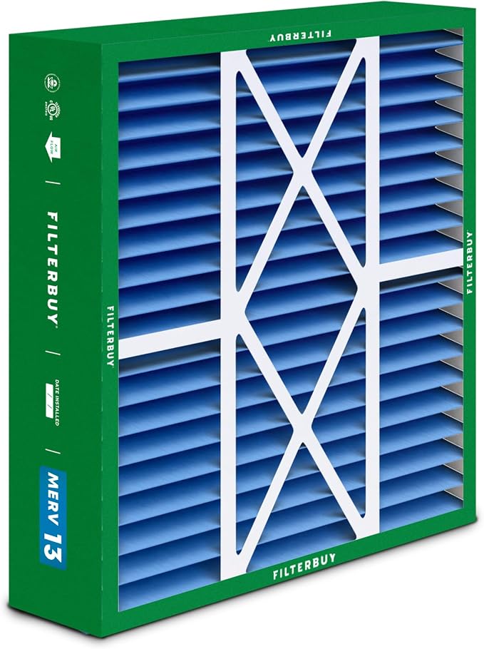 16x20x5 Air Filter MERV 13 Optimal Smoke & Allergy Defense (3-Pack), Pleated HVAC AC Furnace Filters for