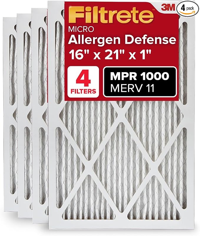 16x21x1 AC Furnace Air Filter, MERV 11, MPR 1000, Micro Allergen Defense, product image