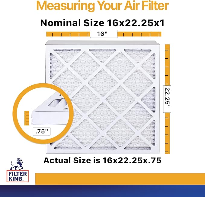 16x22.25x1 Air Filter (MERV 13) (12-Pack) Dust & Allergy Control AC Furnace Filters, MADE IN USA, HVAC, Pleated