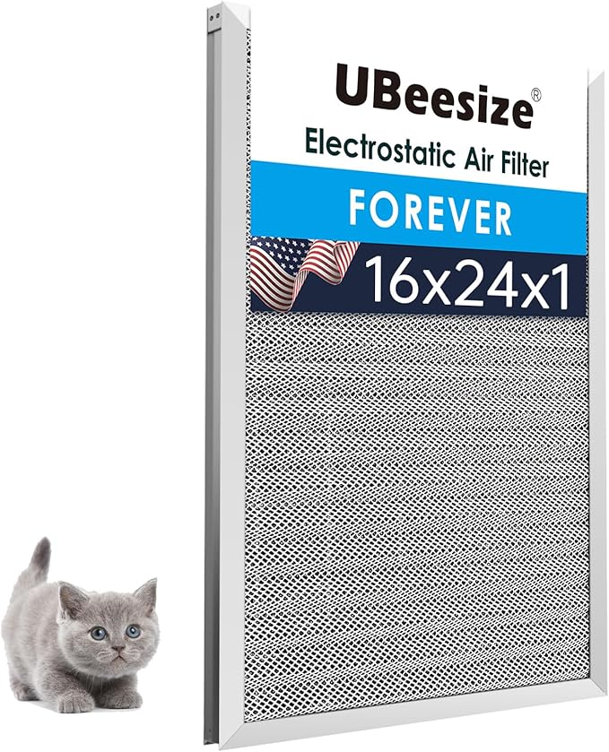 16x24x1 Air Filter HVAC AC Furnace Filter,MERV 8,Reusable Washable, Lasts a Lifetime,Permanent Air Filter,Breathe