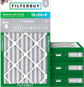 16x24x4 Air Filter MERV 8 Essential Dust & Allergy Defense (4-Pack), Electrostatic Pleated HVAC AC Furnace Filters