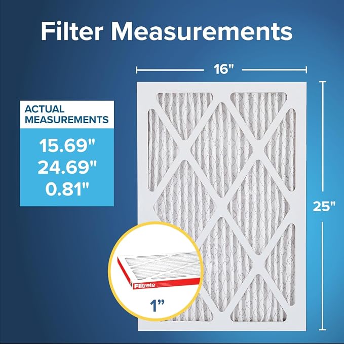 16x25x1 AC Furnace Air Filter, MERV 11, MPR 1000, Micro Allergen Defense, alternate product view 2