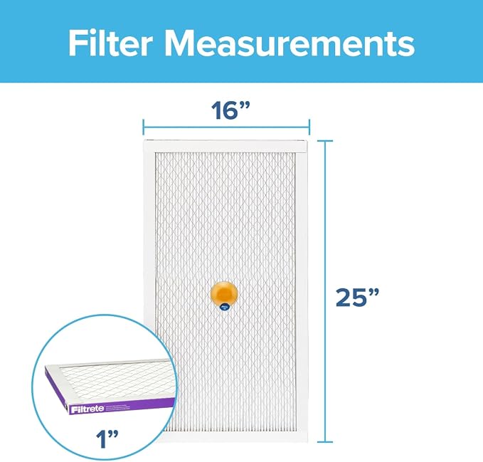 16x25x1 AC Furnace SMART Air Filter, MERV 12, MPR 1500, Track Filter Life With Bluetooth Enabled Sensor, CERTIFIED asthma &