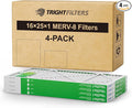 16x25x1 Air Filter 4 Pack, MERV 8 Pleated Dust Defense Air Filters Replacement Air Conditioner HVAC AC Furnace Filter