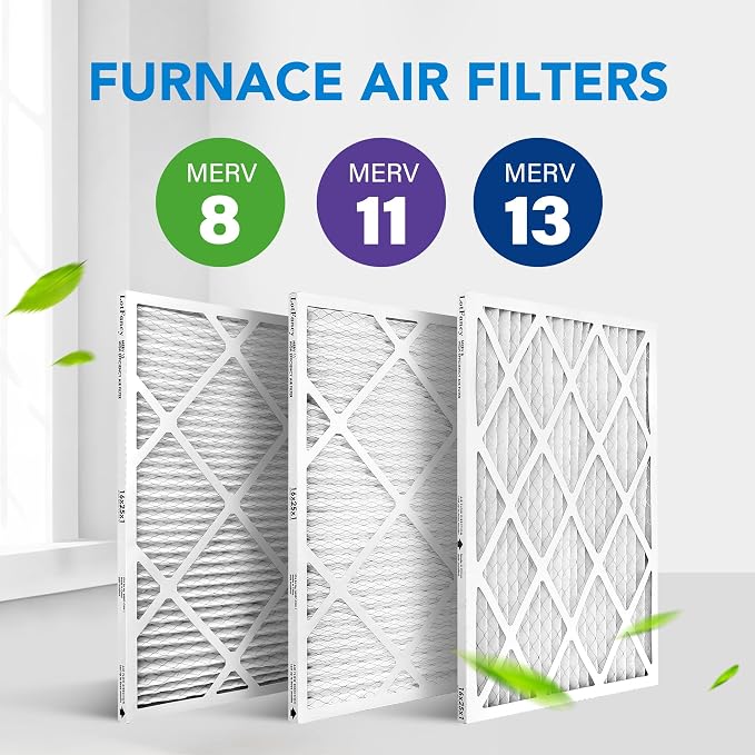 16x25x1 Air Filter MERV 11 6-Pack, Electrostatic Pleated AC Furnace Air Filter, Captures Dust, Smog & Pet Dander, Actual
