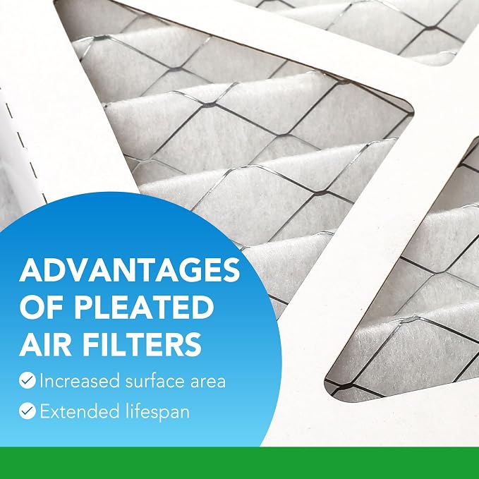 16x25x1 Air Filter MERV 8 6-Pack, Electrostatic Pleated Furnace & AC Filter, Captures Dust, Pet Hair, Pollen, alternate view