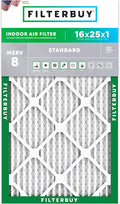 16x25x1 Air Filter MERV 8 Essential Dust & Allergy Defense (1-Pack), Electrostatic Pleated HVAC AC Furnace