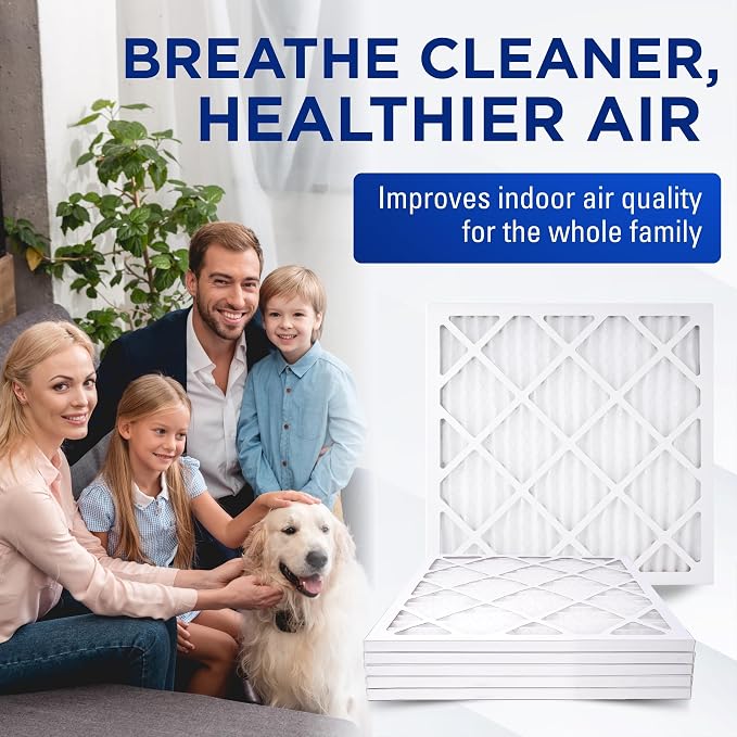 16x25x1 Air Filters, MERV 8 Pleated HVAC AC Furnace Filter Replacement, For Home and Commercial Use, Dust, Pet, & Lint, Made