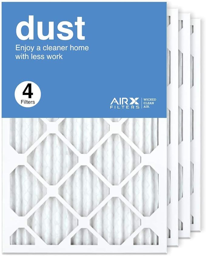 16x25x1 Furnace Filter MERV 8 Pleated HVAC AC Air Filter, Easy Installation, For Allergens, Dust, Pollen, & Dander Control